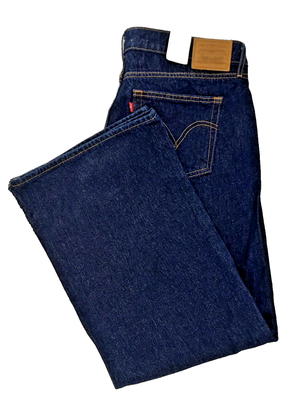 Levi's Premium Low Loose Straight Jeans Womens 32x30 Dark Wash Irregular NWT